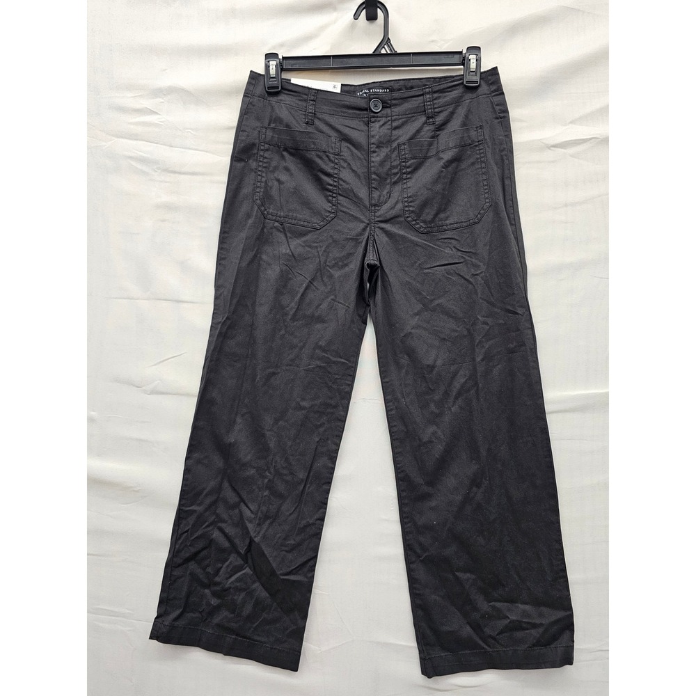 Social Standard Womens Crop Pants Black Cotton Blend Casual Size 8